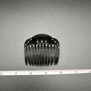 Vintage Black and Crystal Accent Side Hair Comb - Italy
